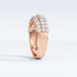 Round Lab-Grown Diamond Pavé Wide Half-Eternity Ring in Rose Gold Side View